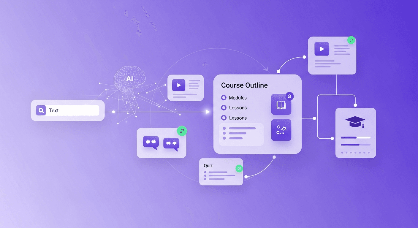 AI transforming topics into structured course content