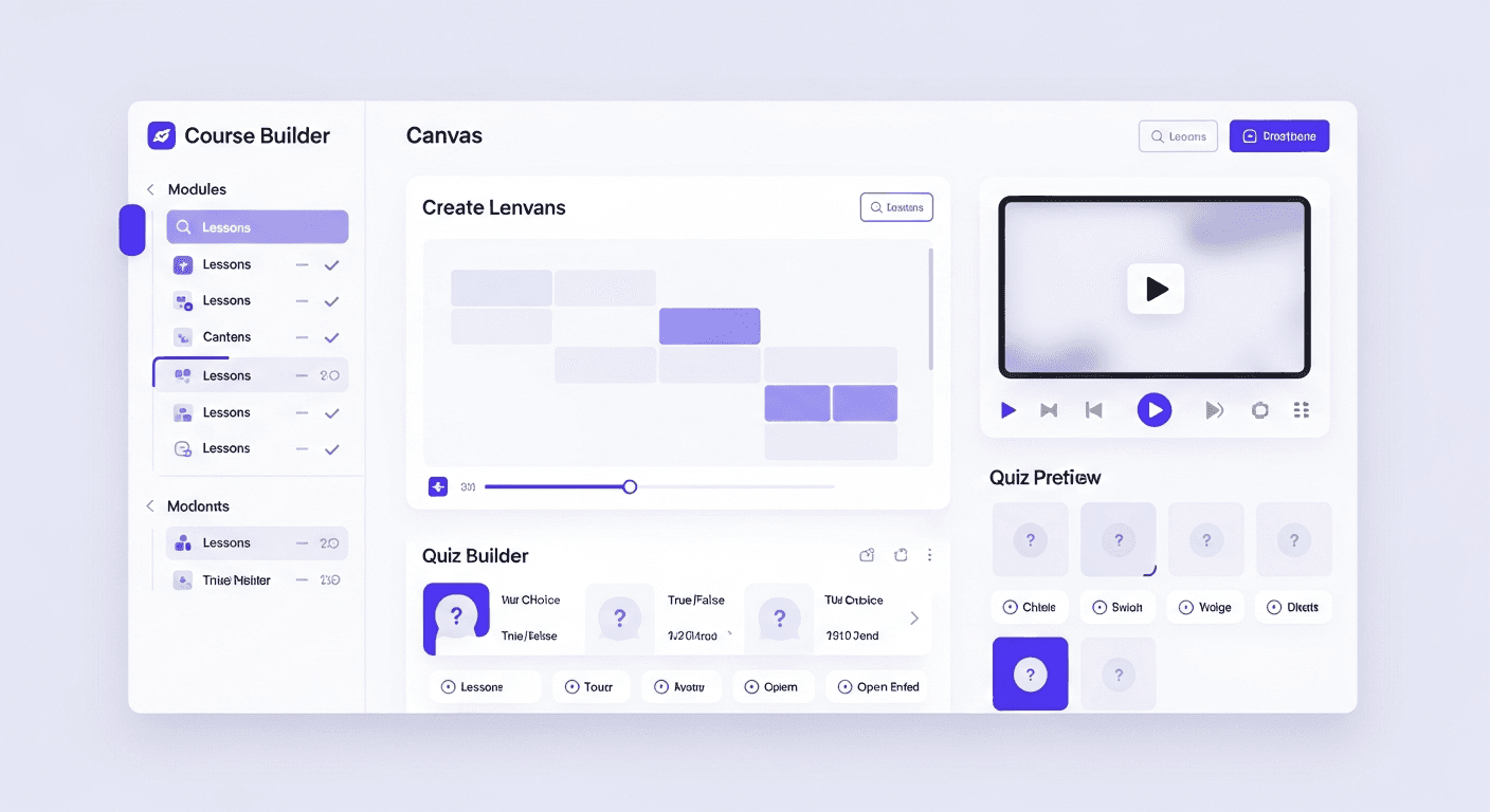 Visual course builder interface